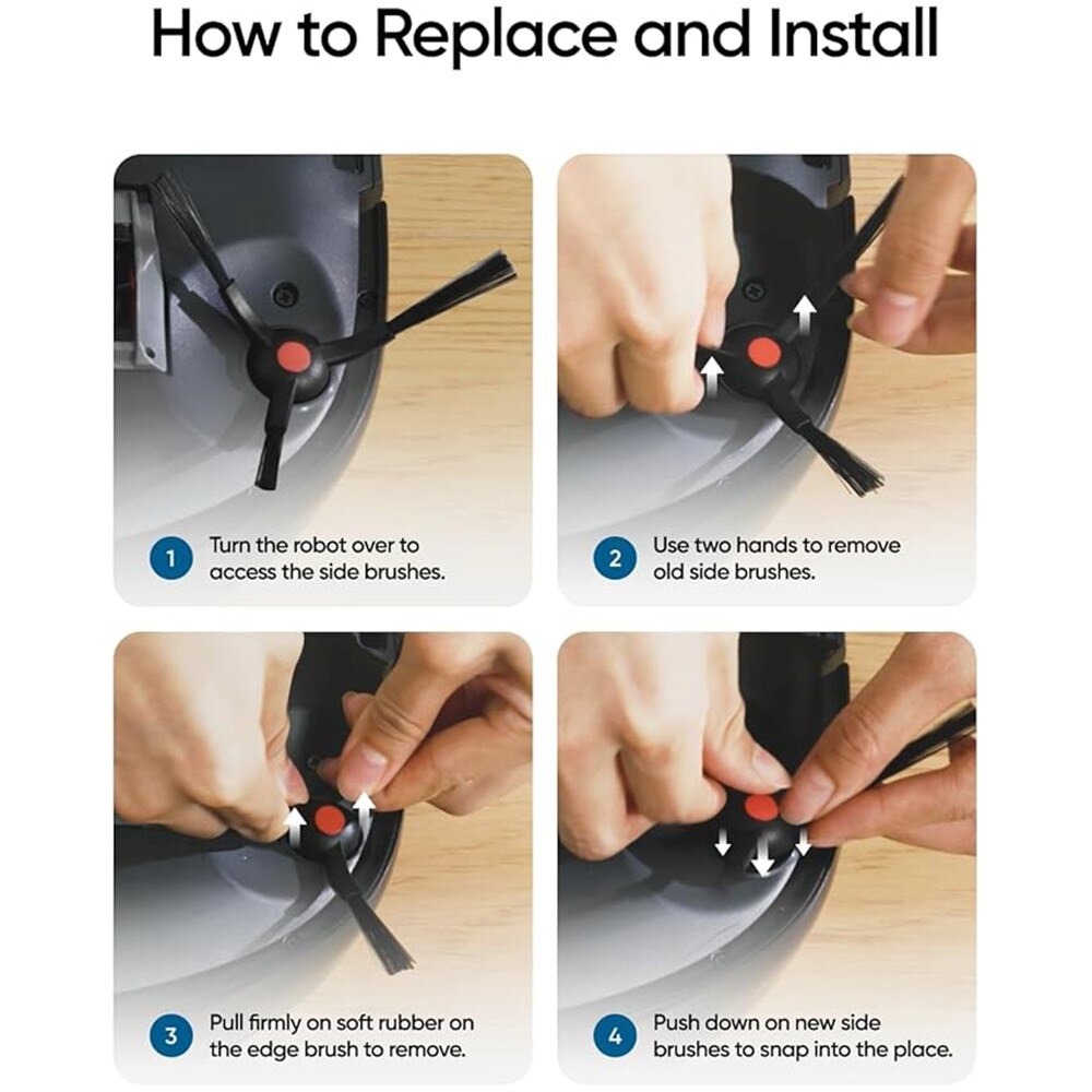 2-pack Cepillos laterales Eufy Omni S1 Negro