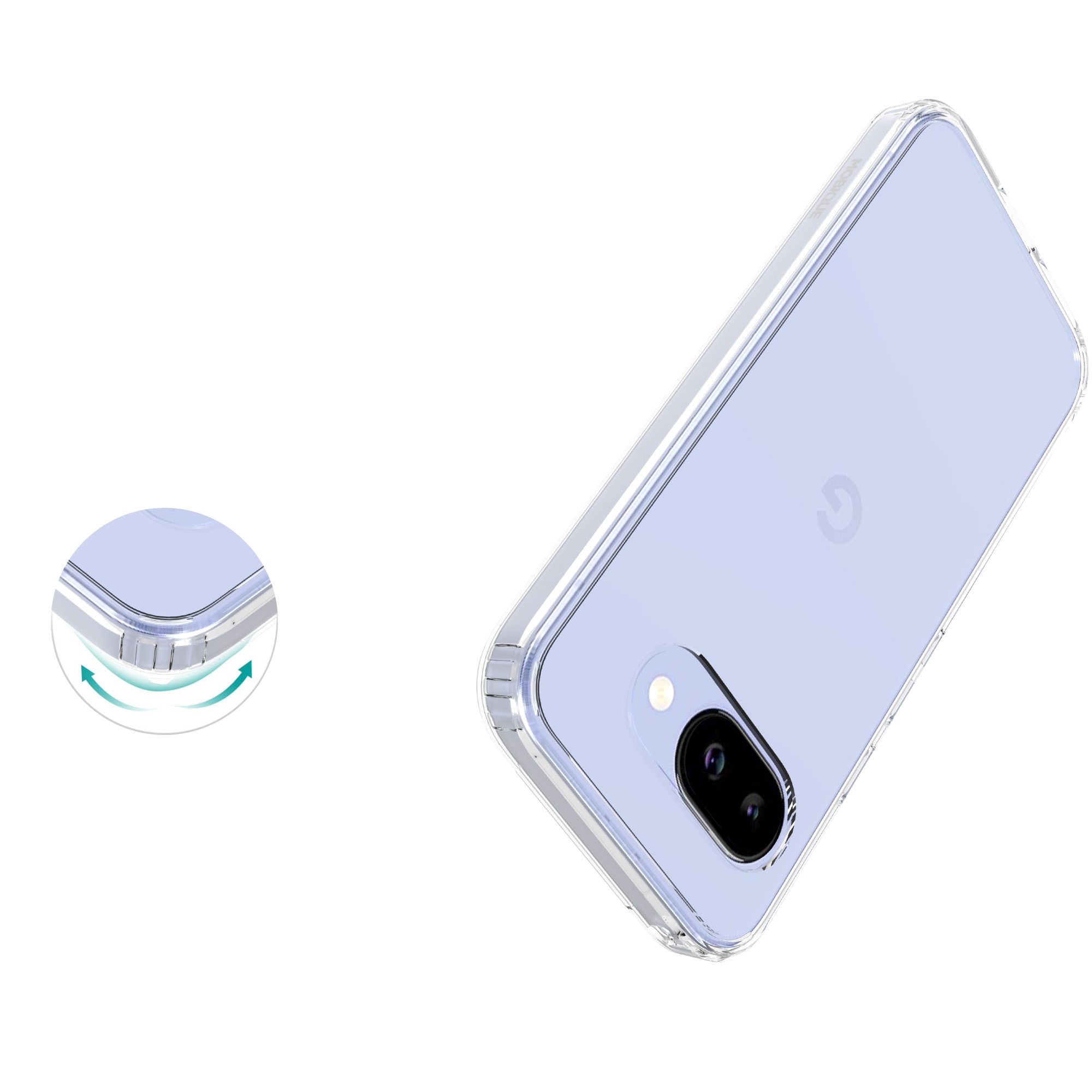 Funda híbrida para Google Pixel 9a Transparente