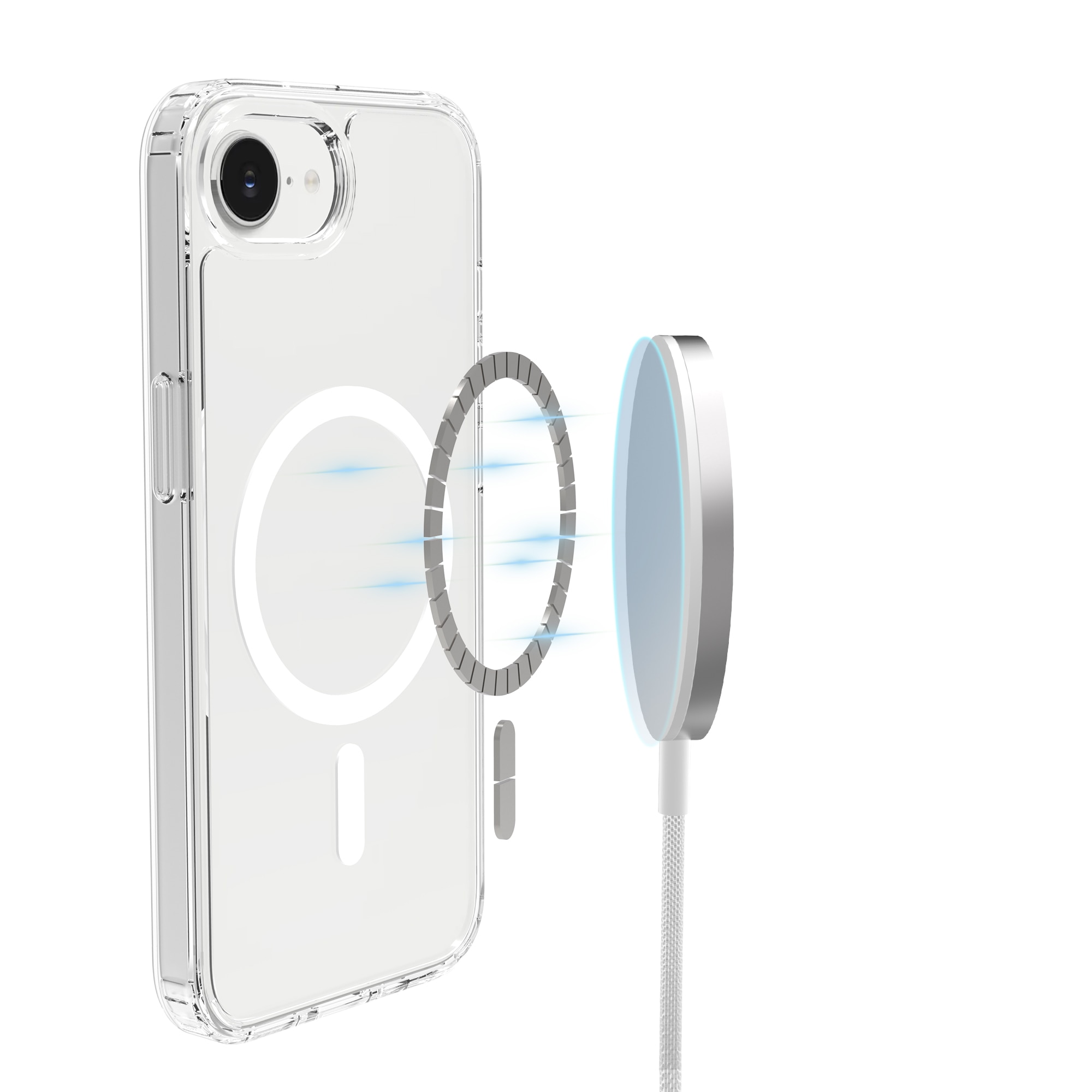 Funda híbrida MagSafe iPhone 16e transparente