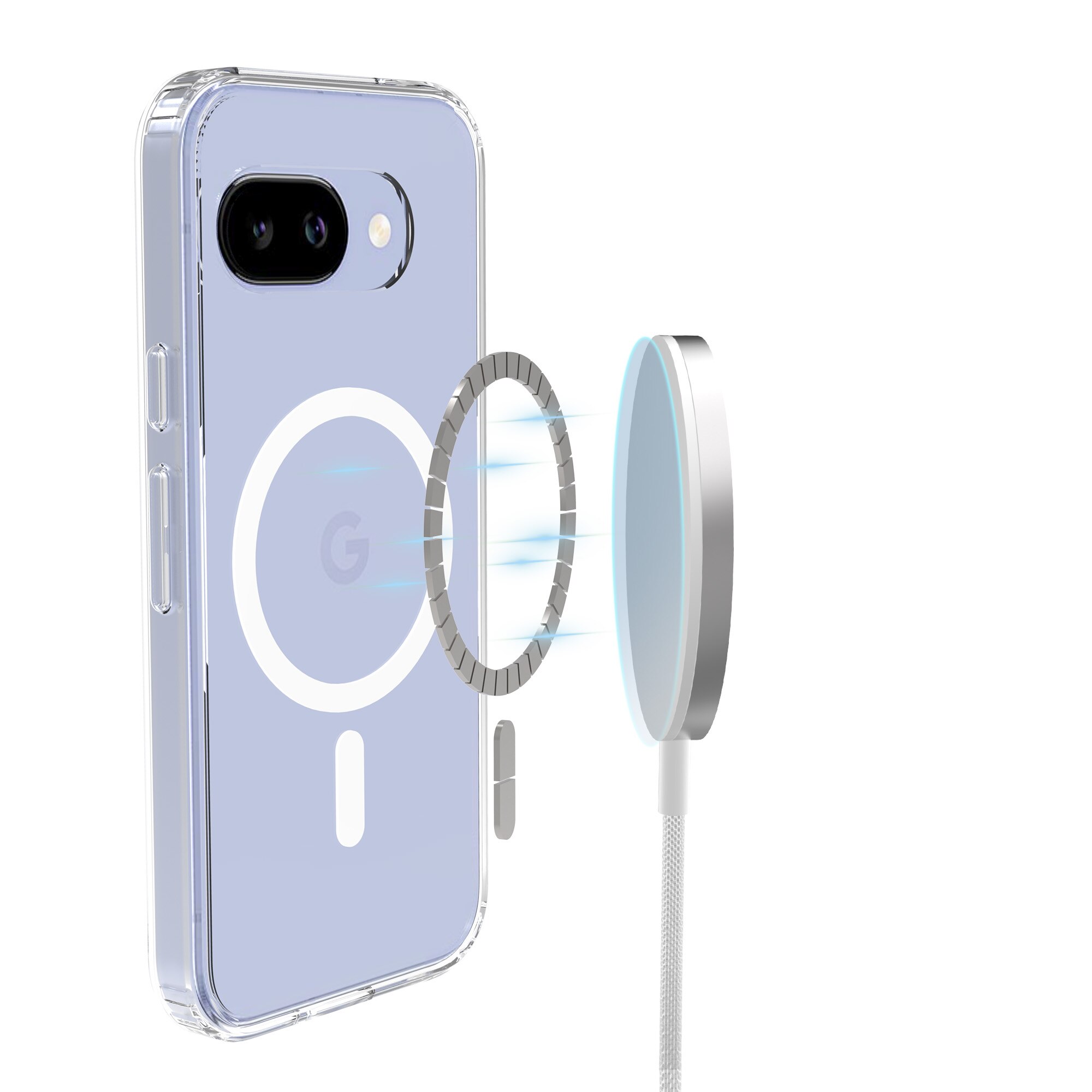 Funda híbrida MagSafe Google Pixel 9a transparente