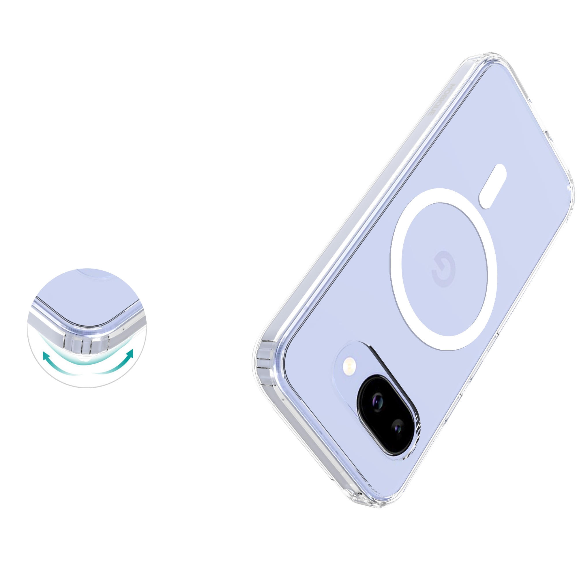 Funda híbrida MagSafe Google Pixel 9a transparente