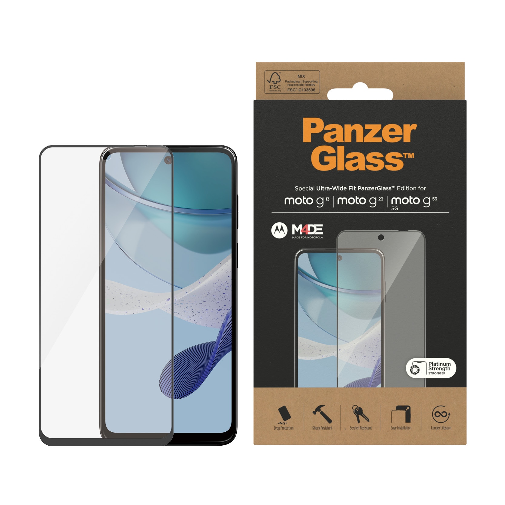 Motorola Moto G13/Moto G23/Moto G53 Screen Protector Ultra Wide Fit