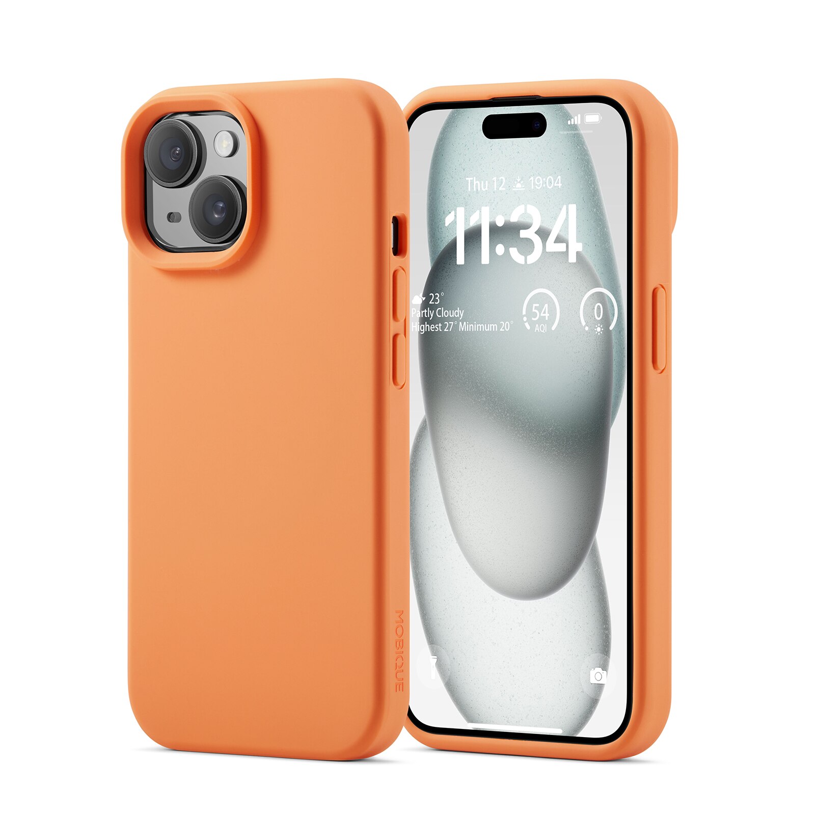 Funda de silicona Magnetic iPhone 15 Solar Orange