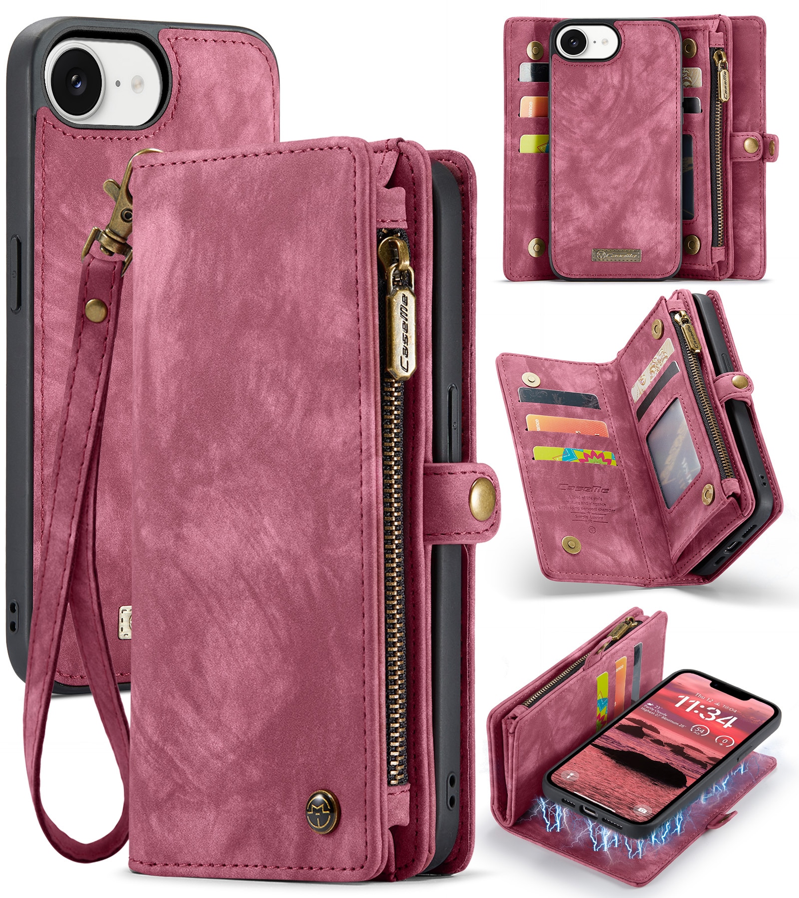 Cartera Multi-Slot iPhone 16e Rojo