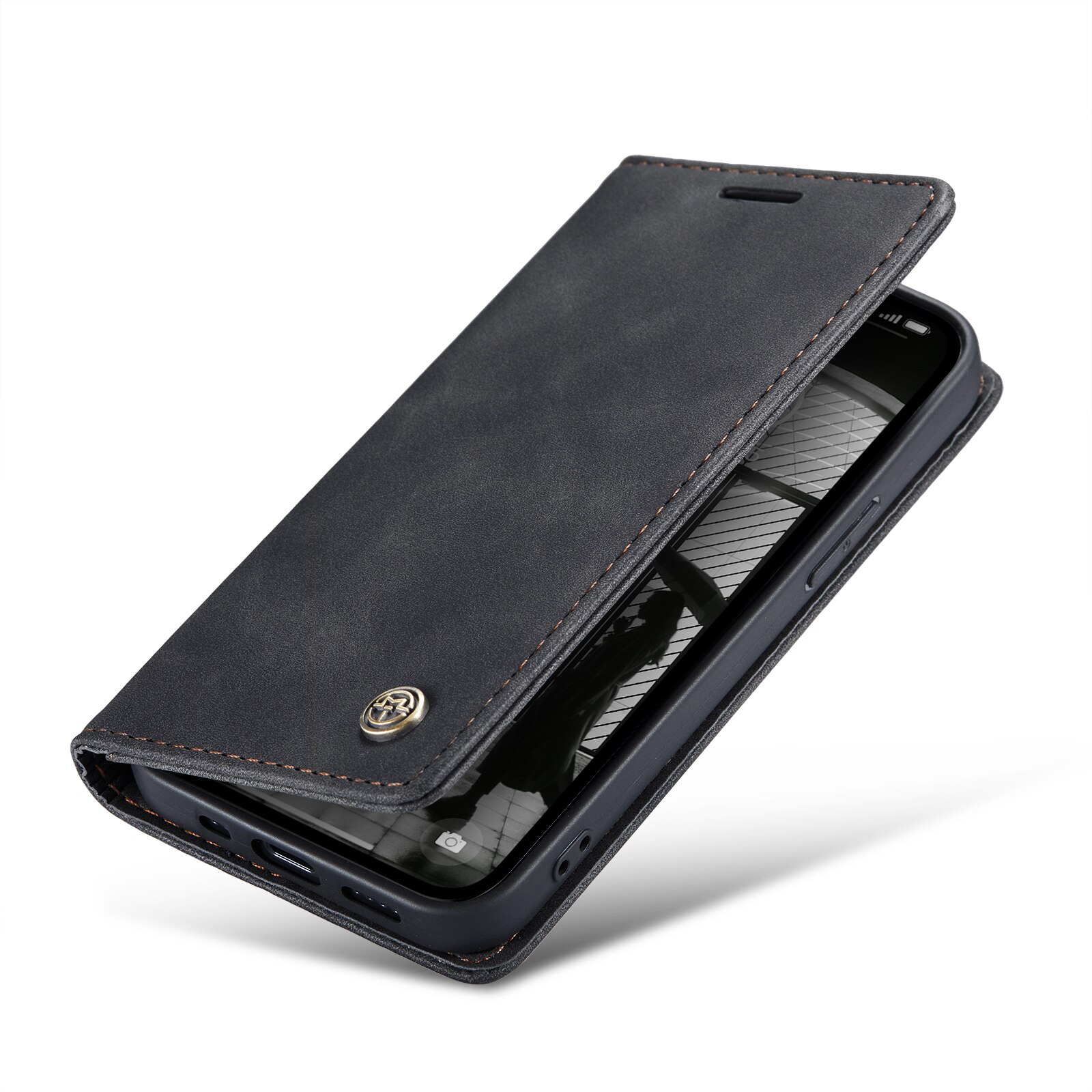 Funda delgada con solapa iPhone 16e Negro