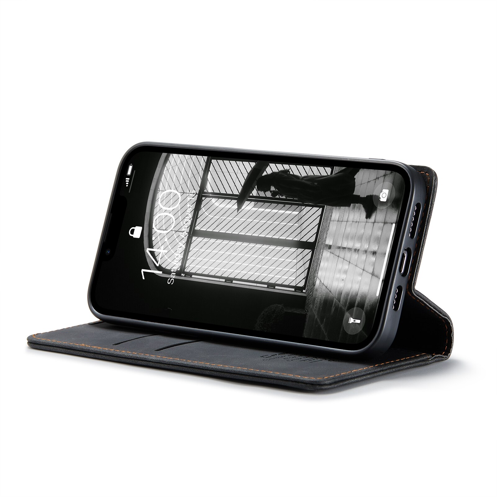 Funda delgada con solapa iPhone 16e Negro