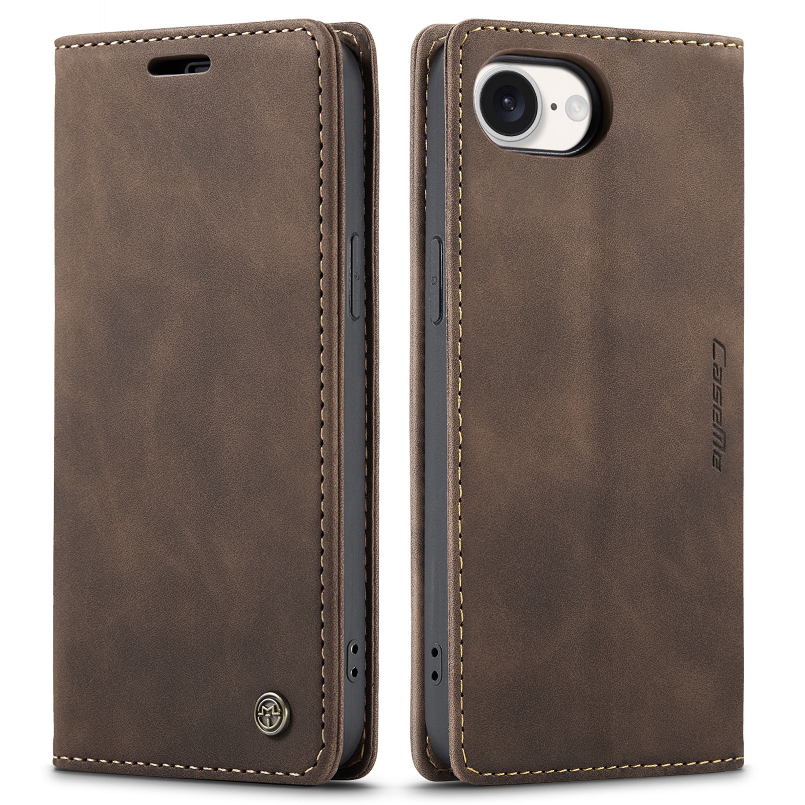 Funda delgada con solapa iPhone 16e Marrón
