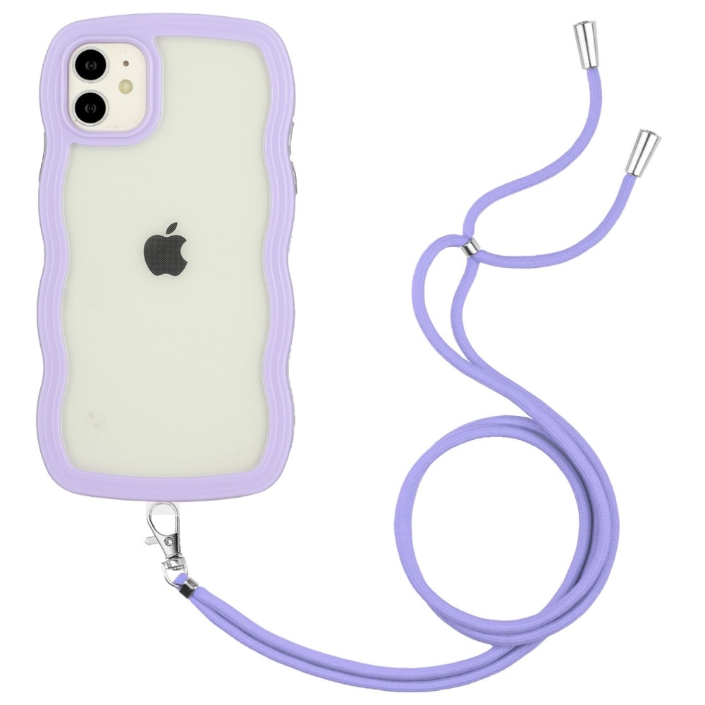 Funda con correa colgante Wavy Edge iPhone 11 violeta
