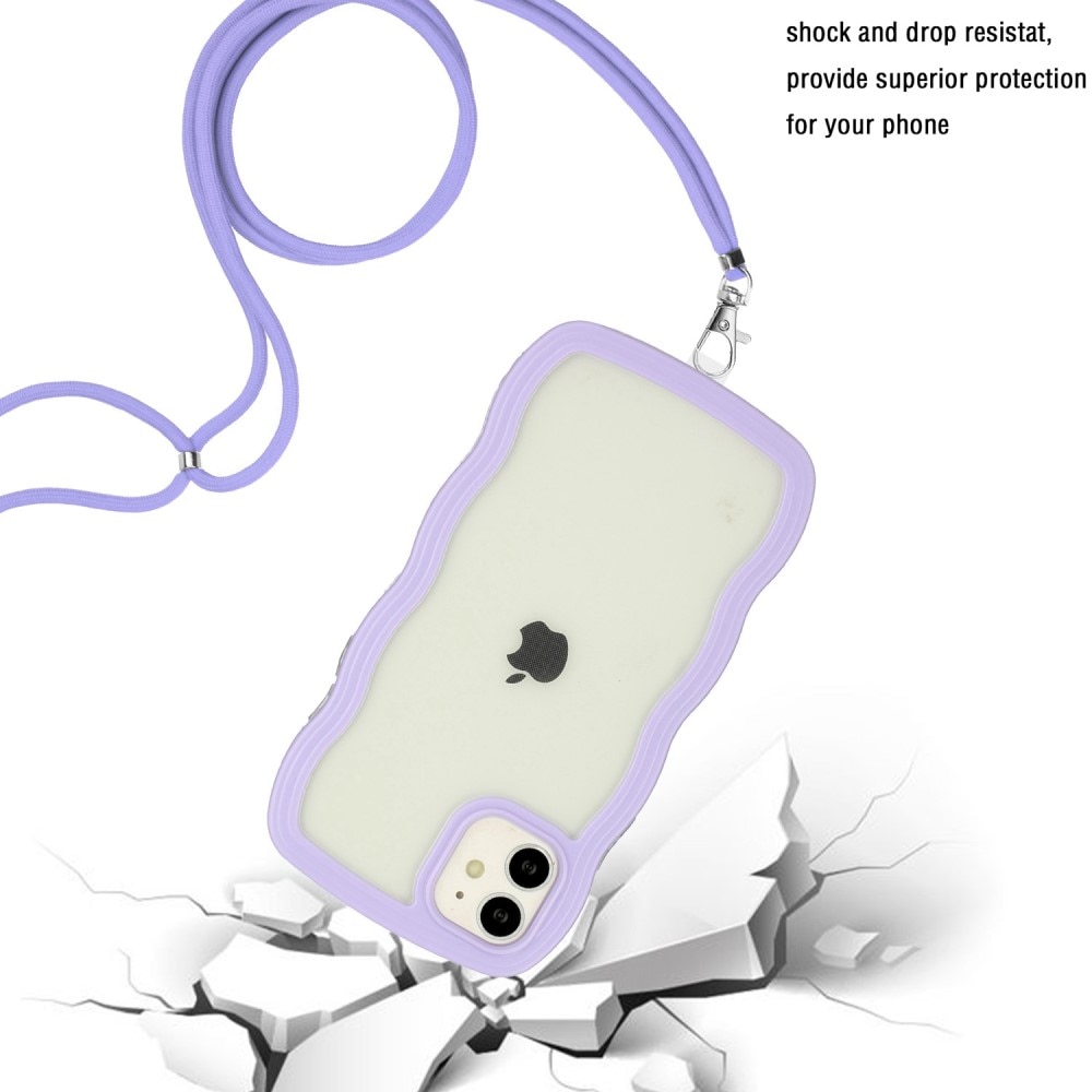 Funda con correa colgante Wavy Edge iPhone 11 violeta