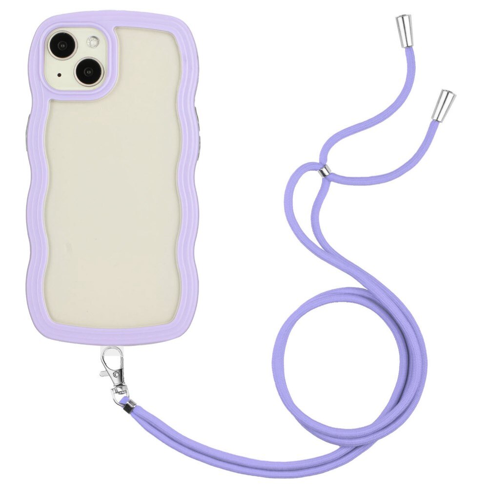 Funda con correa colgante Wavy Edge iPhone 13 violeta