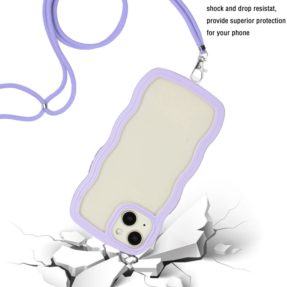Funda con correa colgante Wavy Edge iPhone 13 violeta