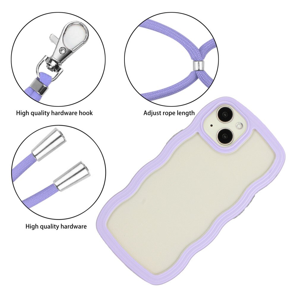 Funda con correa colgante Wavy Edge iPhone 13 violeta