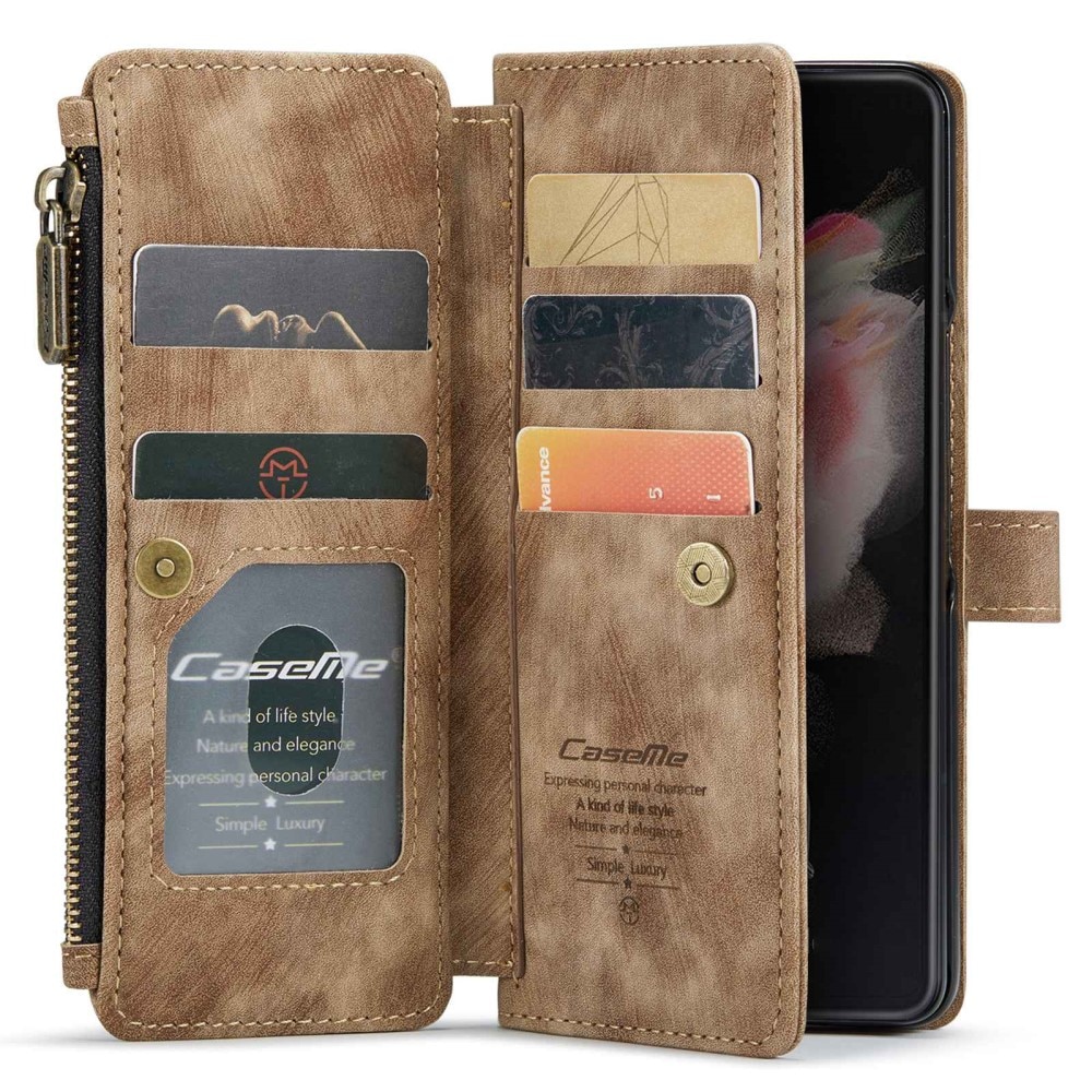 Cartera Zipper Samsung Galaxy Z Fold 4 Marrón