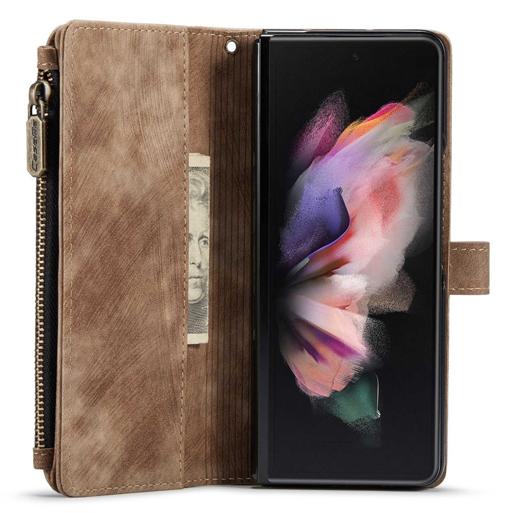 Cartera Zipper Samsung Galaxy Z Fold 4 Marrón