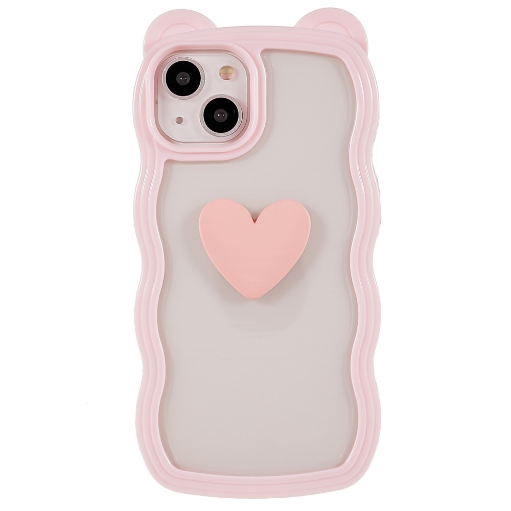 Funda Wavy Edge Heart iPhone 13 rosado