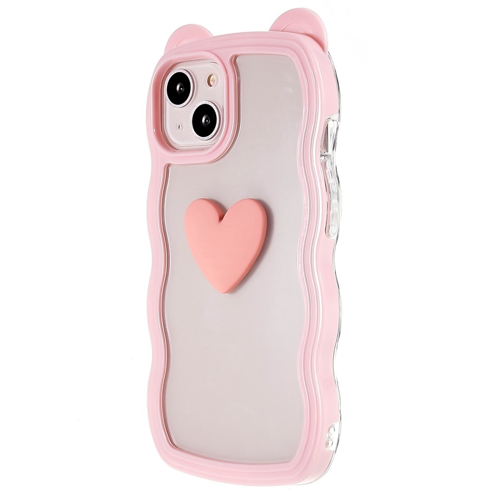 Funda Wavy Edge Heart iPhone 13 rosado