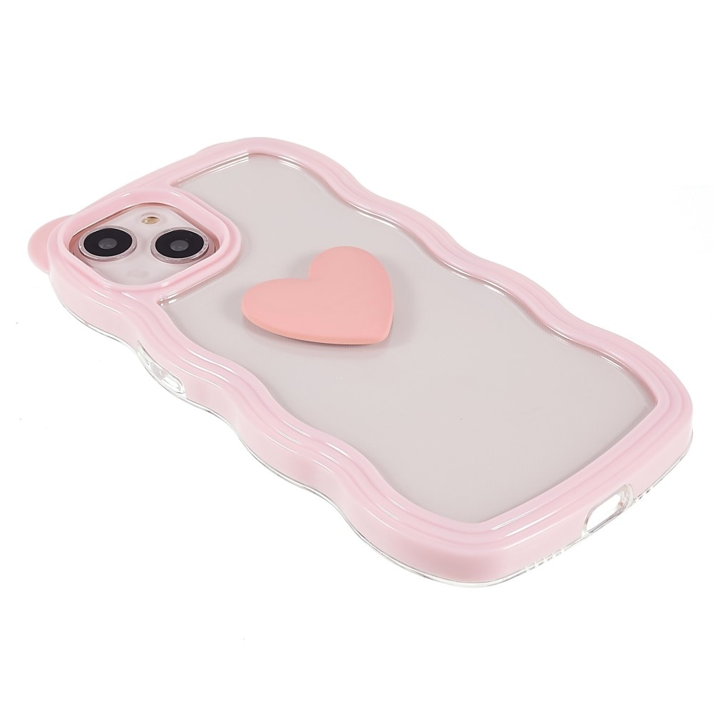 Funda Wavy Edge Heart iPhone 13 rosado