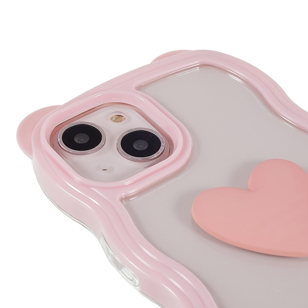 Funda Wavy Edge Heart iPhone 13 rosado