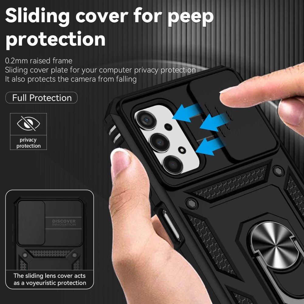Funda híbrida Ring y Protector Cámara Samsung Galaxy A13 Negro