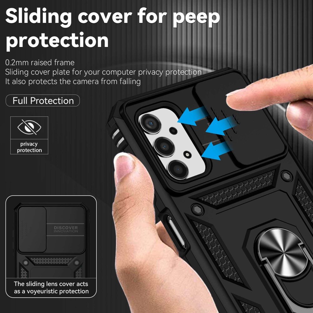 Funda híbrida Tech Ring y Protector Cámara Samsung Galaxy A13 Negro