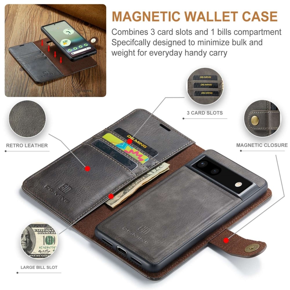 Cartera Magnet Wallet Google Pixel 6a Brown