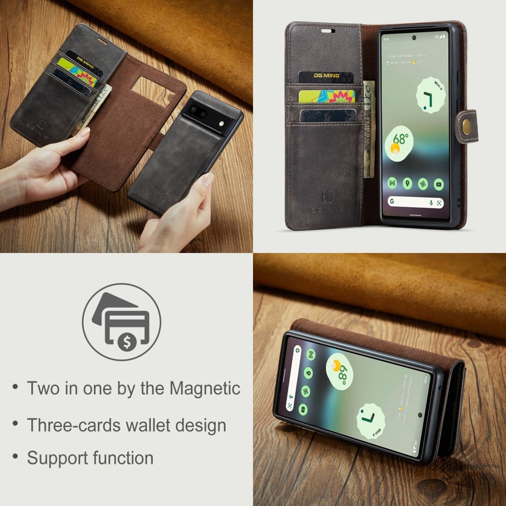 Cartera Magnet Wallet Google Pixel 6a Brown