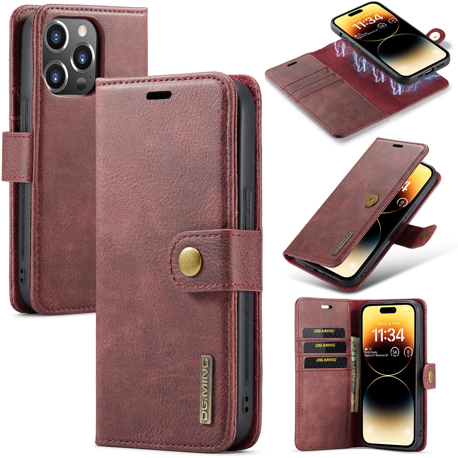 Cartera Magnet Wallet iPhone 15 Pro Max Red