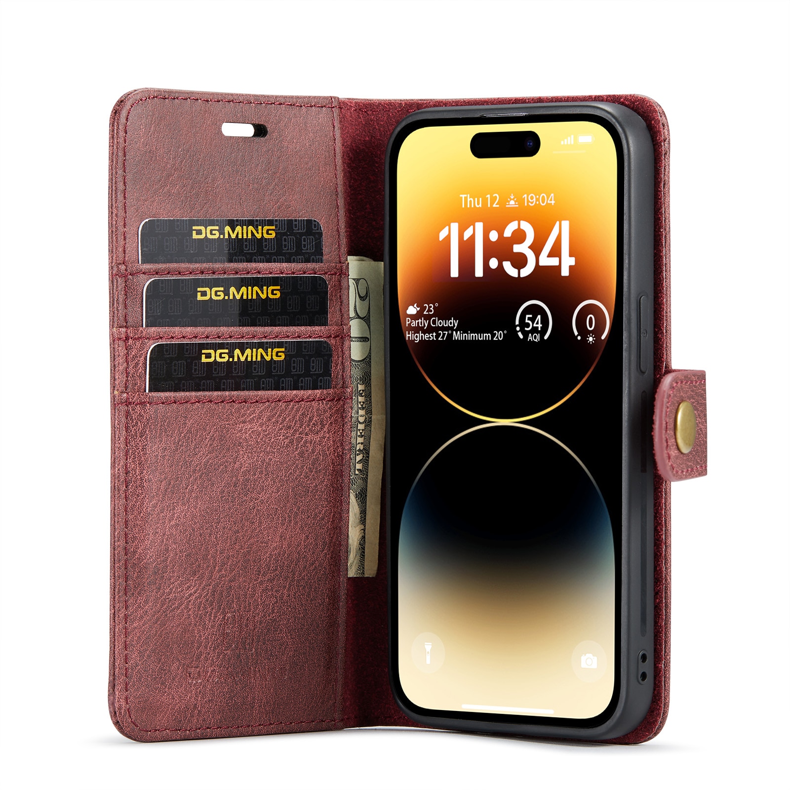 Cartera Magnet Wallet iPhone 14 Pro Max Red