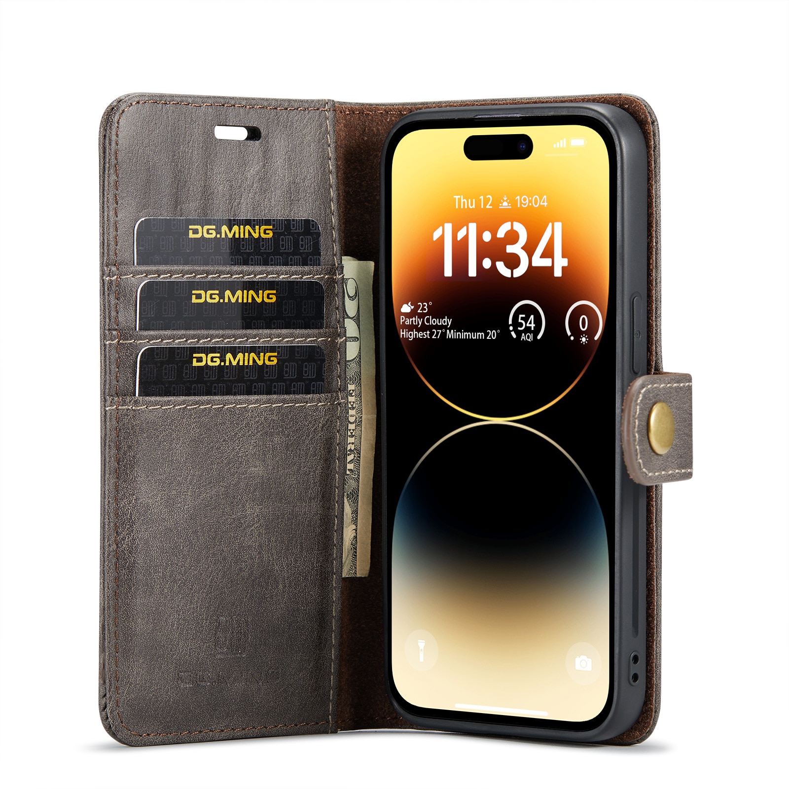 Cartera Magnet Wallet iPhone 14 Pro Brown