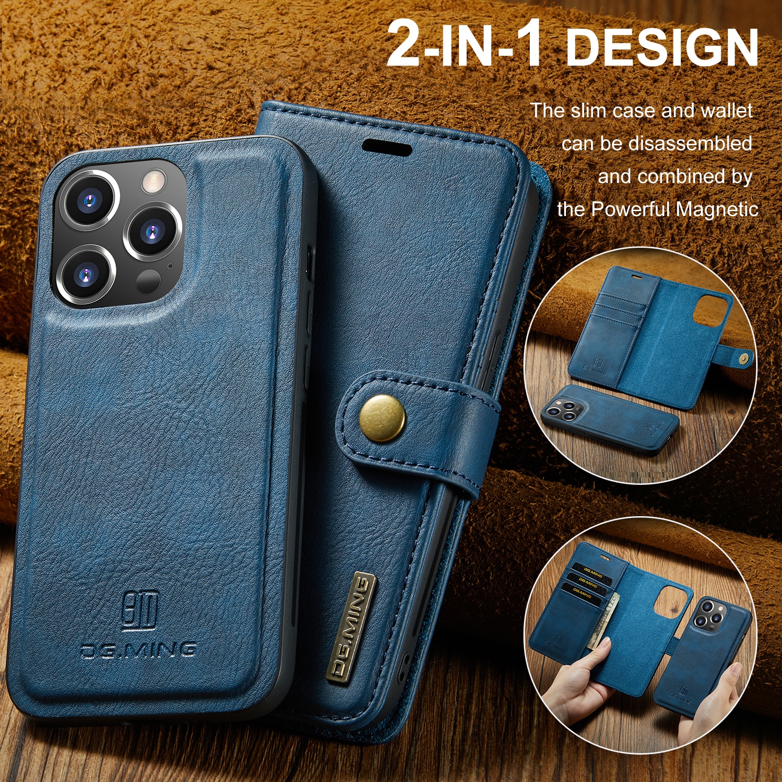 Cartera Magnet Wallet iPhone 14 Pro Max Blue