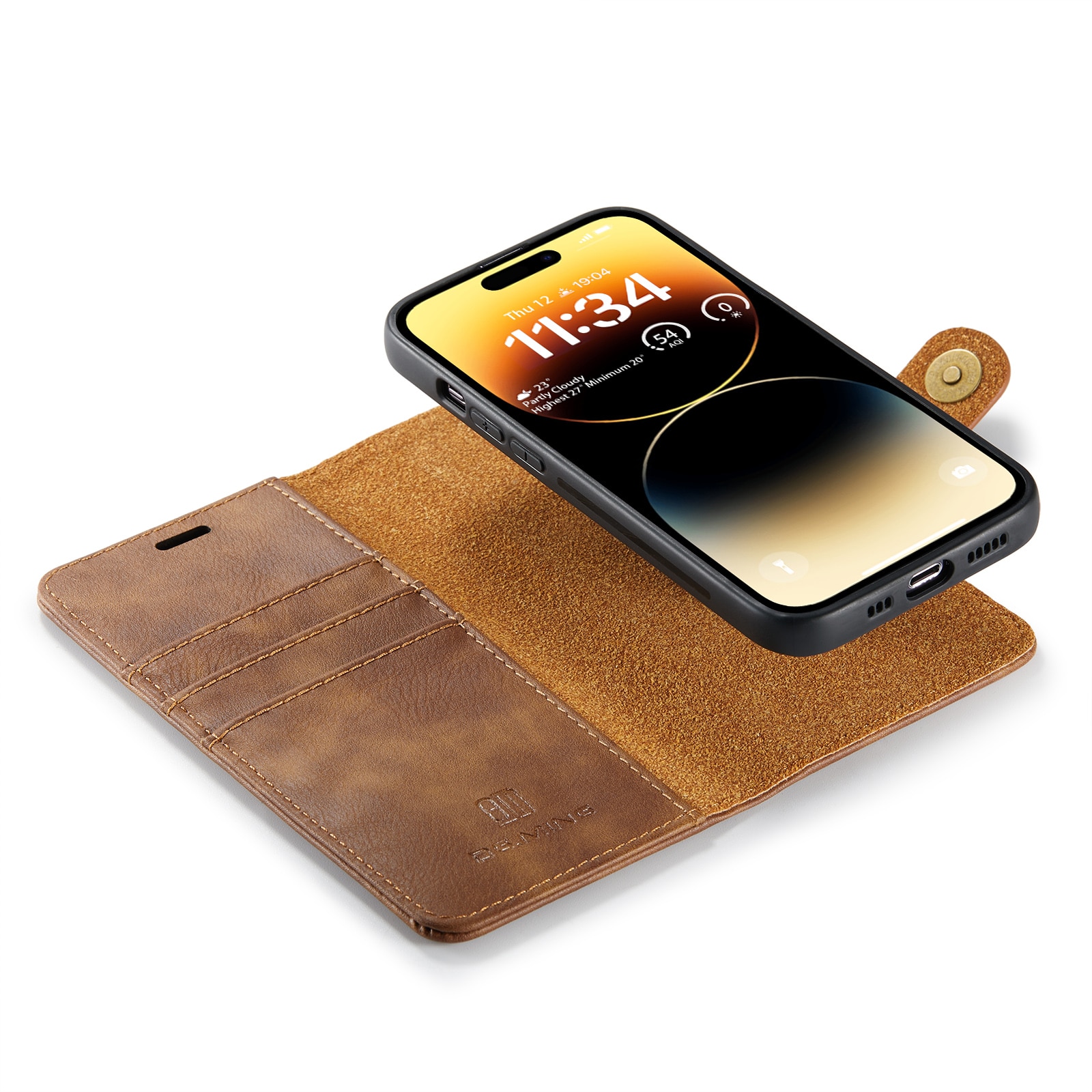 Cartera Magnet Wallet iPhone 15 Pro Cognac