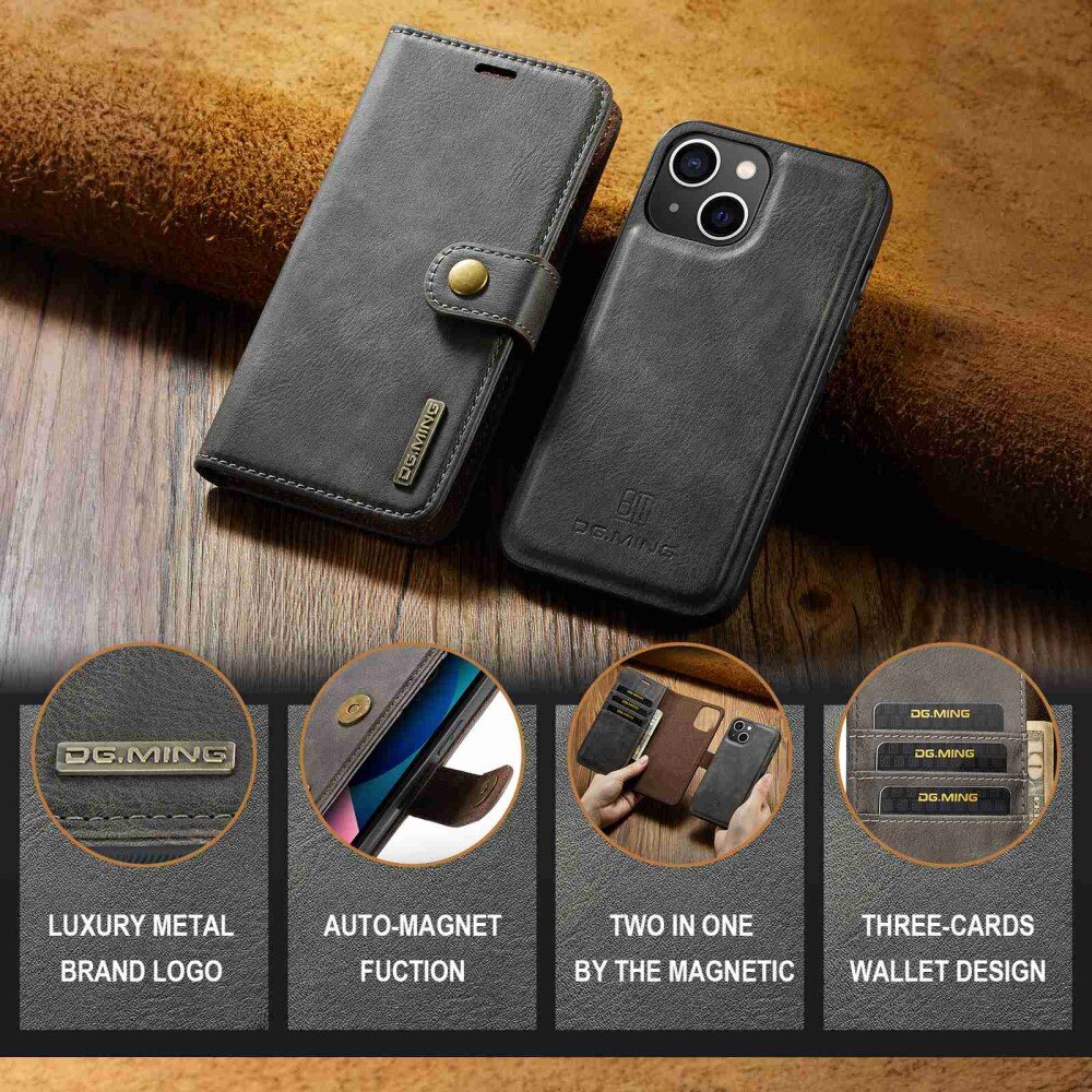 Cartera Magnet Wallet iPhone 14 Brown