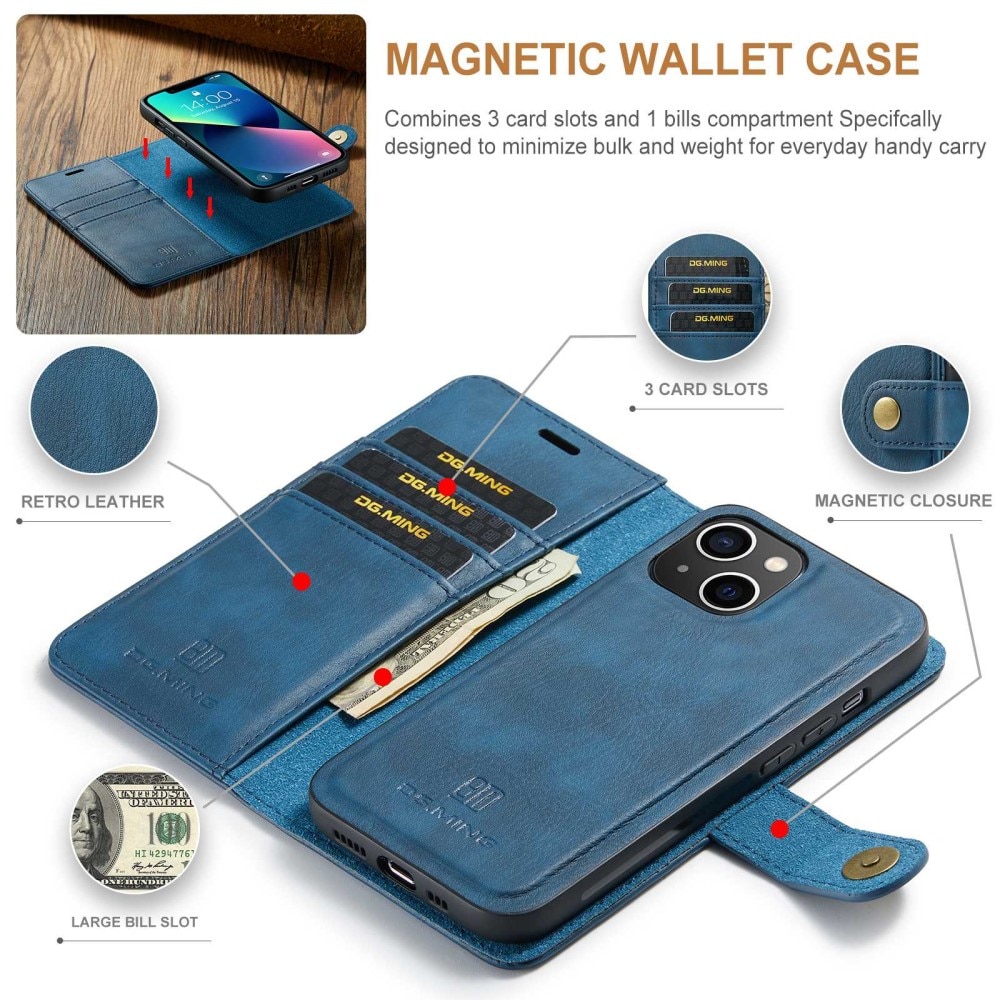 Cartera Magnet Wallet iPhone 14 Blue