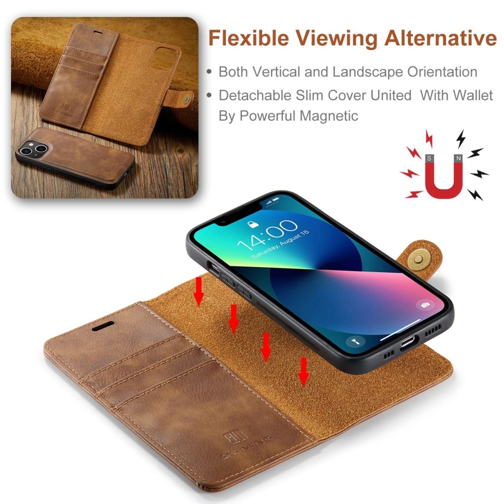 Cartera Magnet Wallet iPhone 14 Cognac