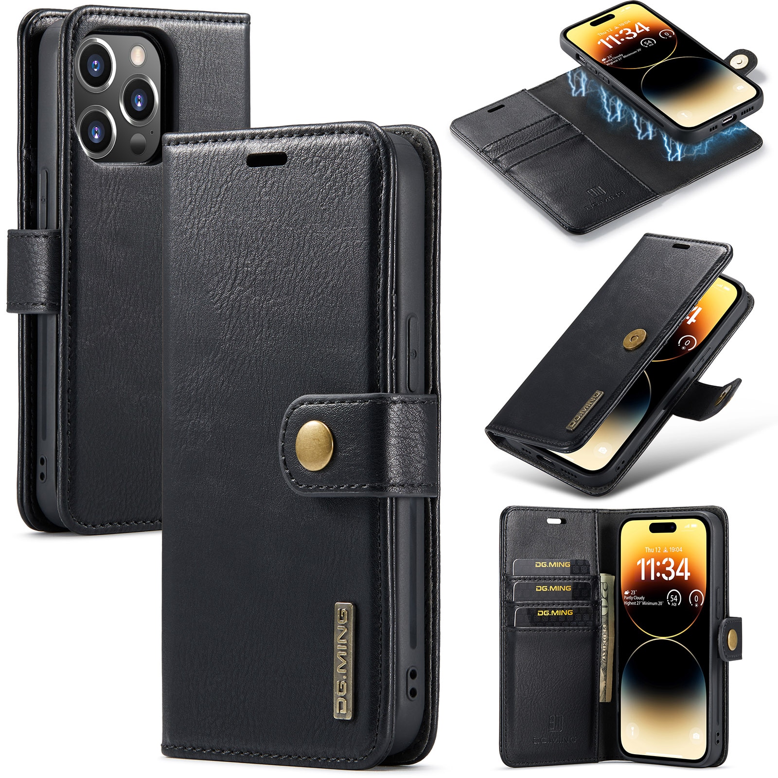 Cartera Magnet Wallet iPhone 14 Pro Max Black