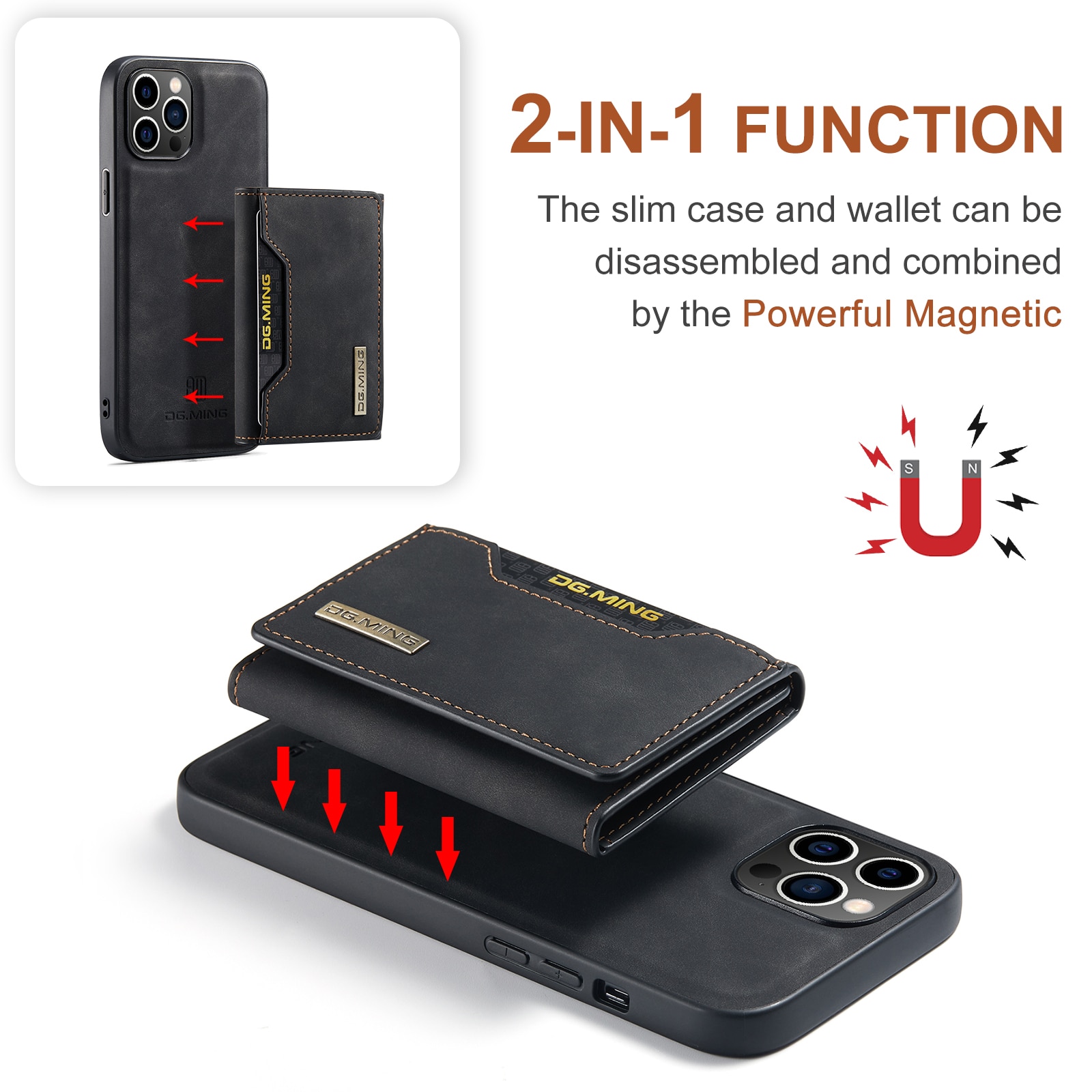 Funda Magnetic Card Slots iPhone 14 Pro Black