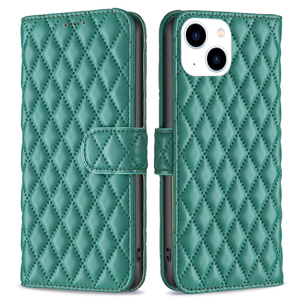 Funda acolchada con solapa iPhone 14 Verde