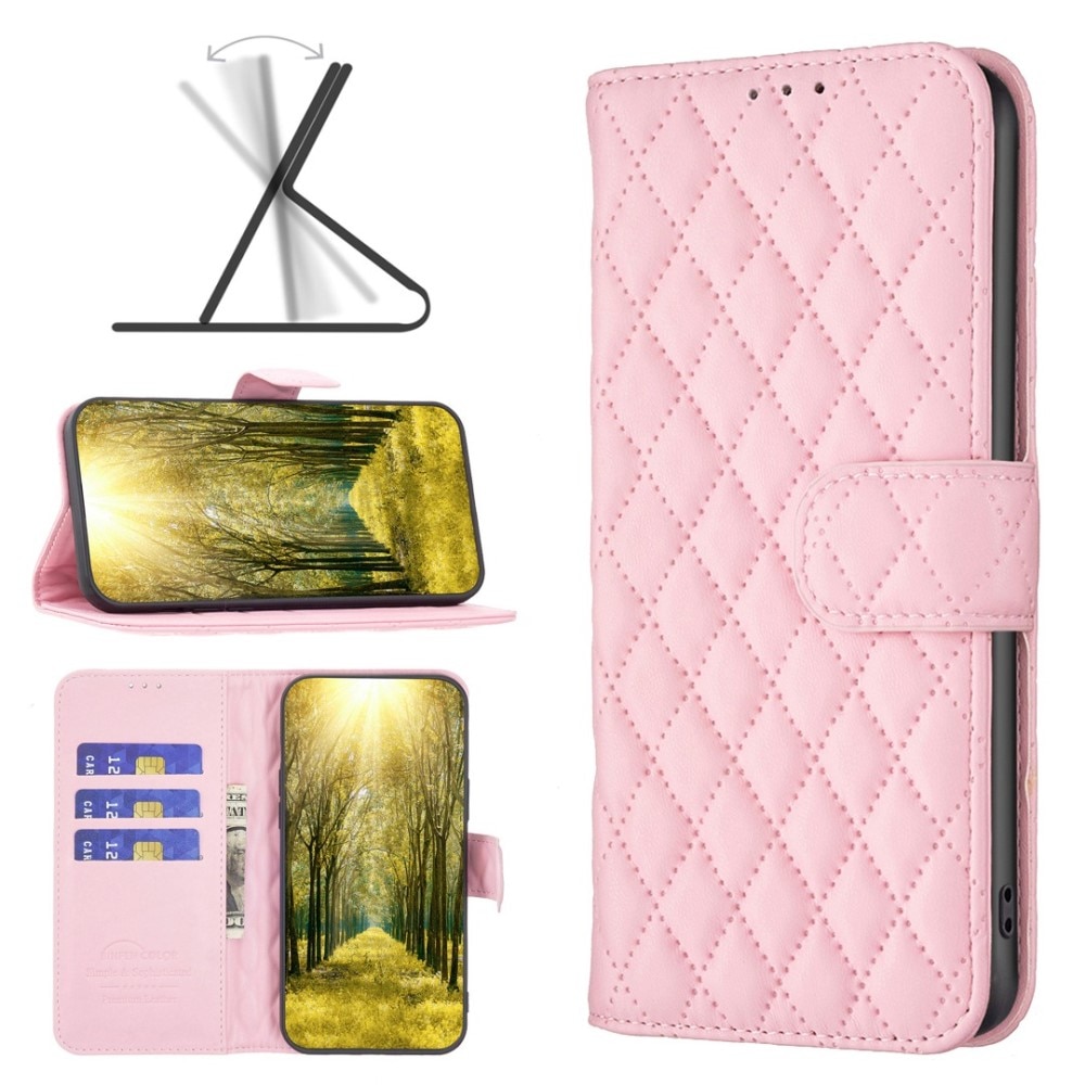 Funda acolchada con solapa iPhone 14 Rosado