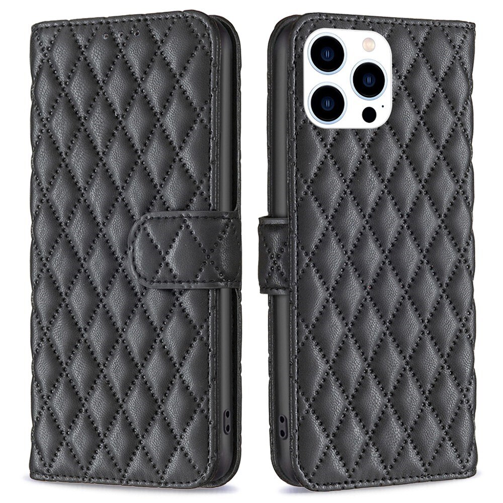 Funda acolchada con solapa iPhone 14 Pro Negro