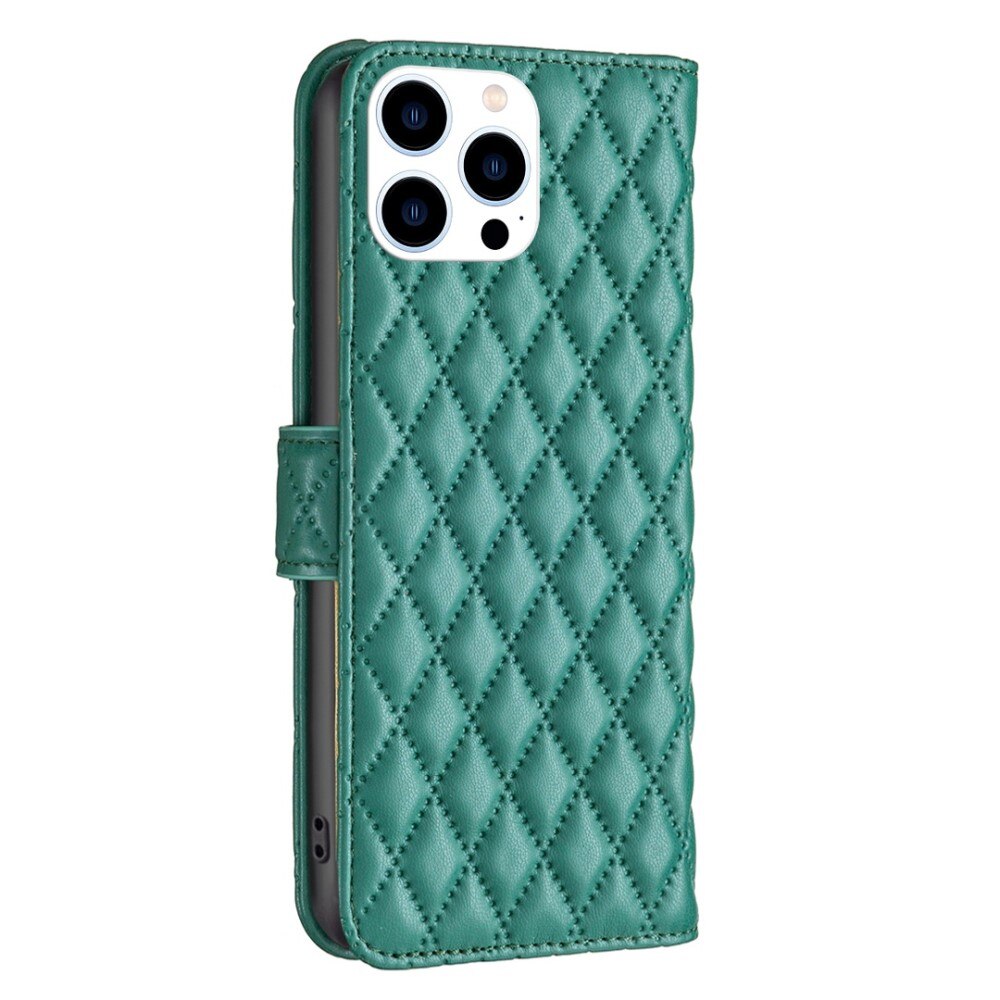 Funda acolchada con solapa iPhone 14 Pro Verde