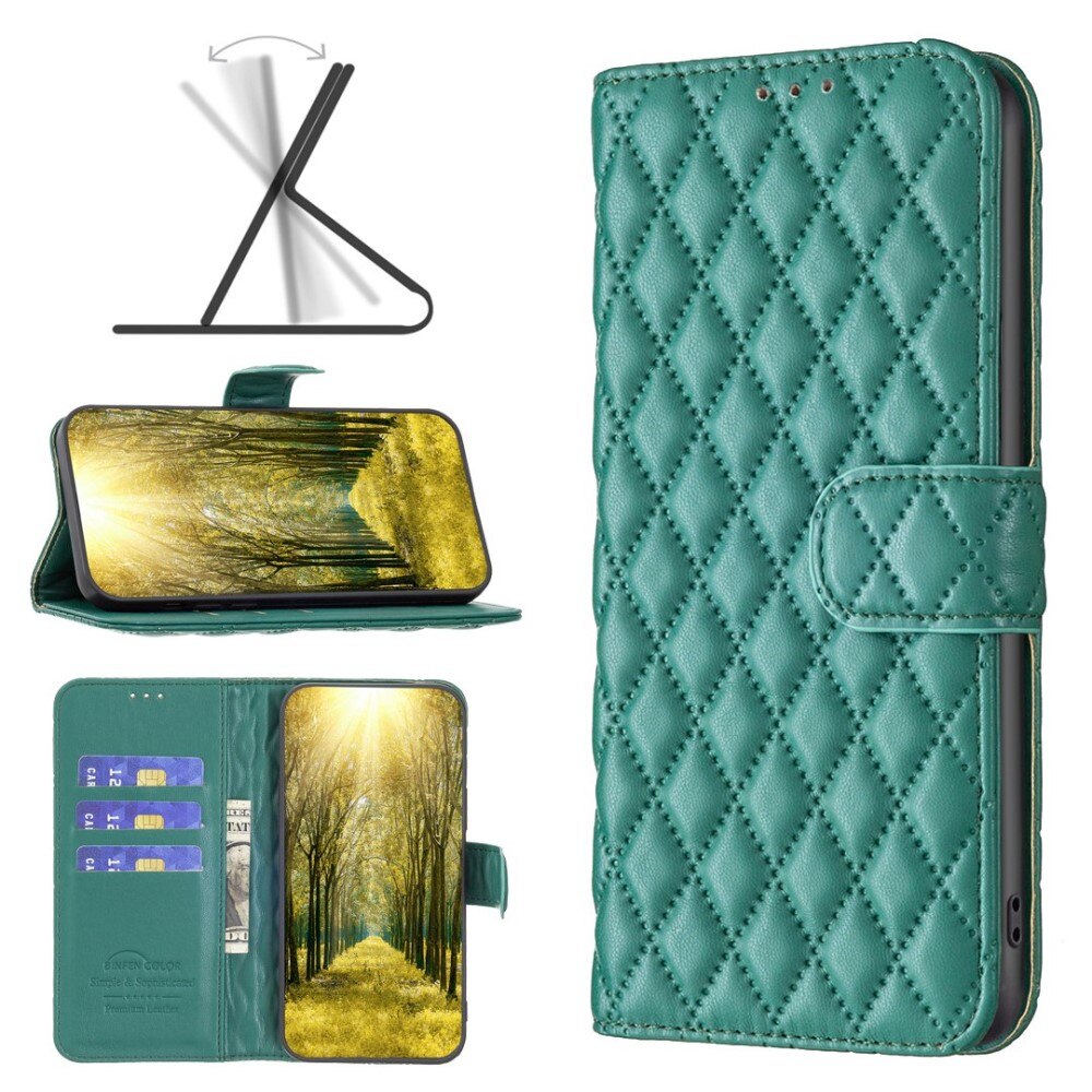 Funda acolchada con solapa iPhone 14 Pro Verde