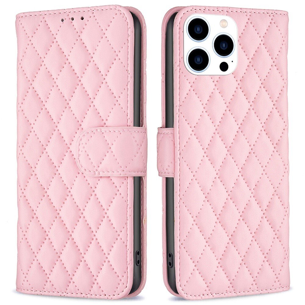 Funda acolchada con solapa iPhone 14 Pro Rosado