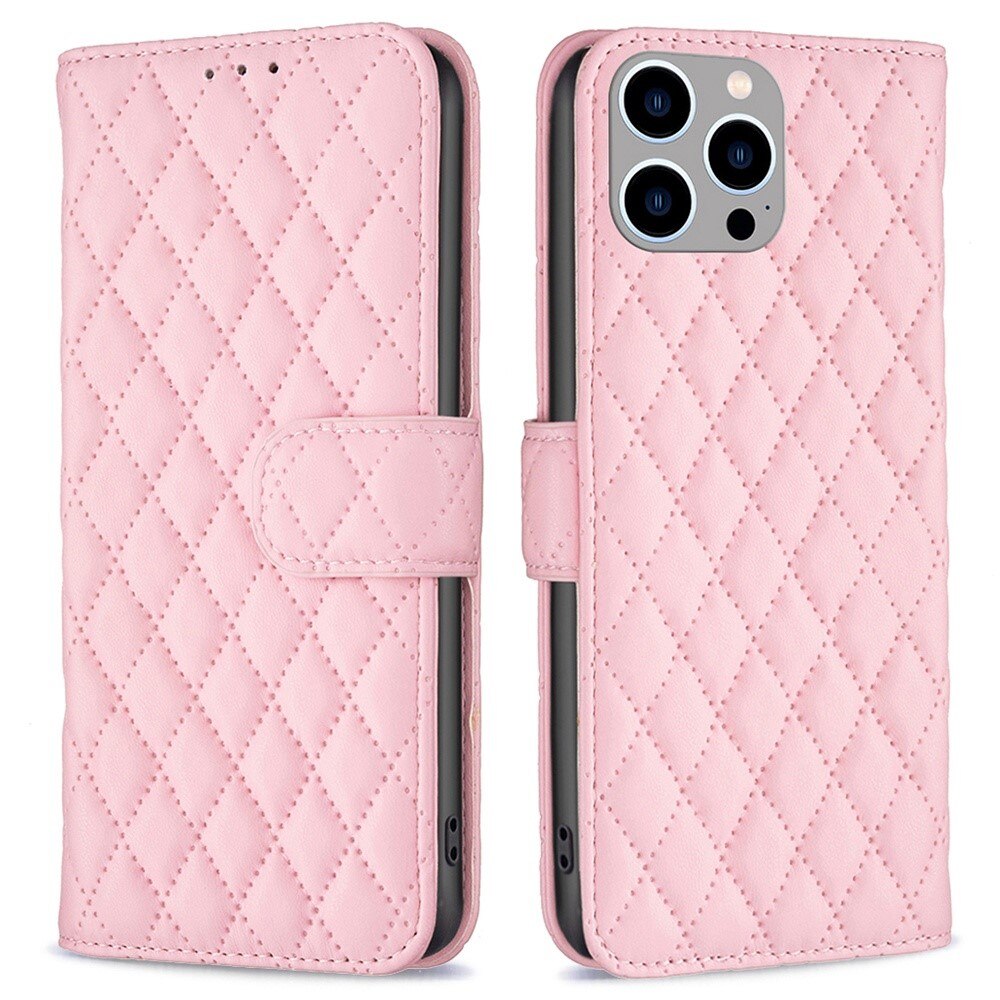 Funda acolchada con solapa iPhone 14 Pro Max Rosado