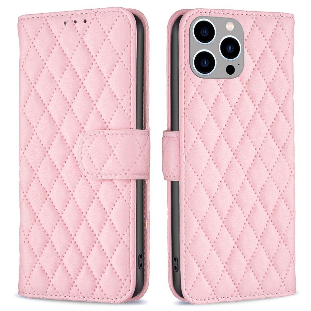 Funda acolchada con solapa iPhone 14 Pro Max Rosado