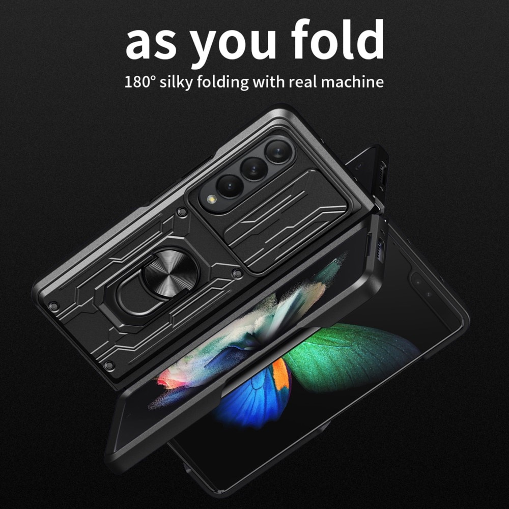 Funda híbrida Tech Ring y Protector Cámara Samsung Galaxy Z Fold 4 Negro