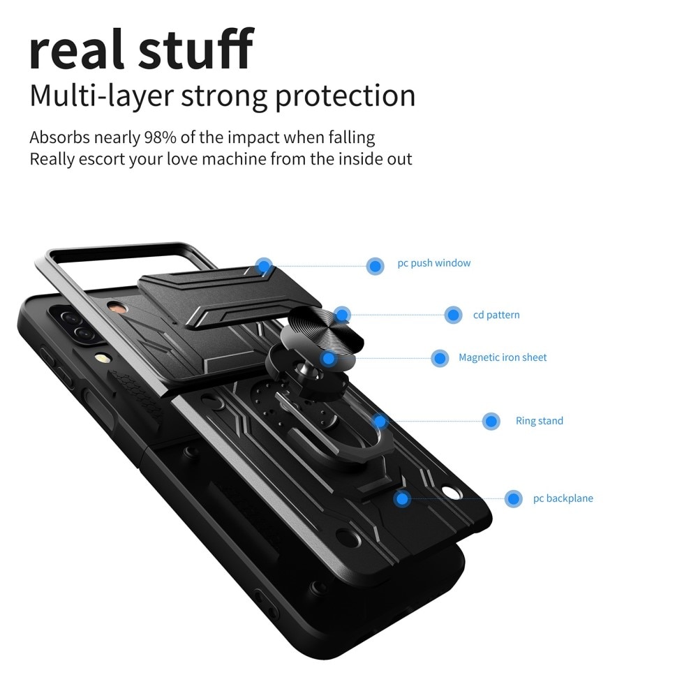 Funda híbrida Tech Ring y Protector Cámara Samsung Galaxy Z Flip 4 Negro