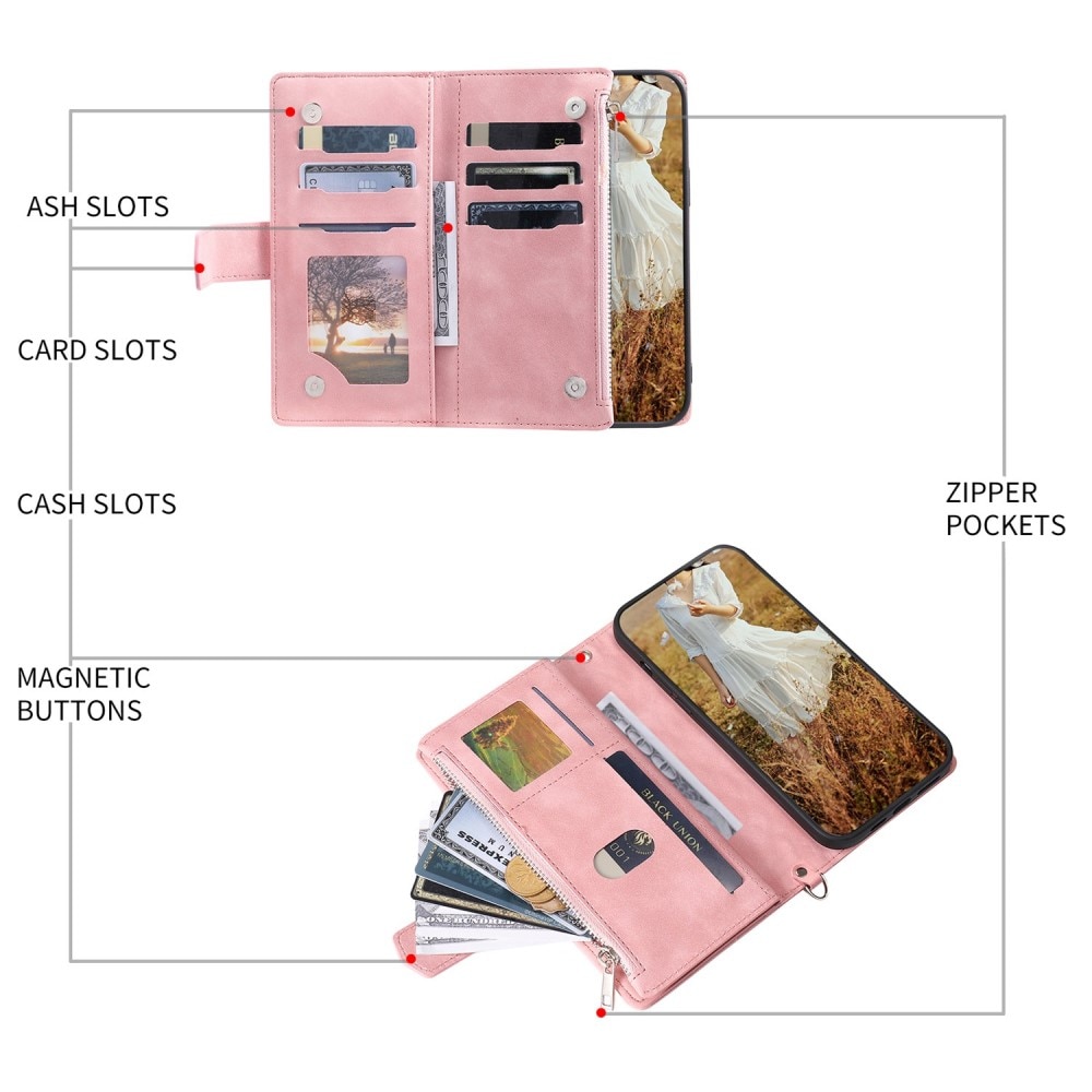 Funda acolchada tipo billetera iPhone 11 Rosa