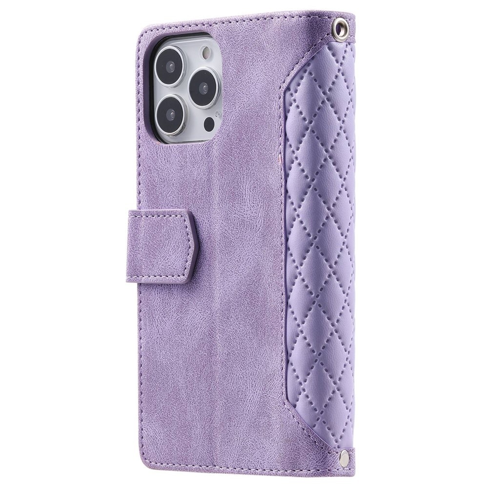 Funda acolchada tipo billetera iPhone 13 Pro Violeta