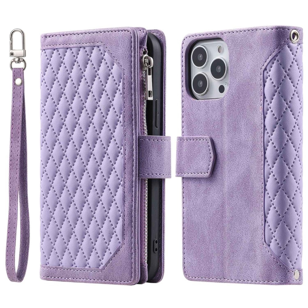 Funda acolchada tipo billetera iPhone 13 Pro Violeta