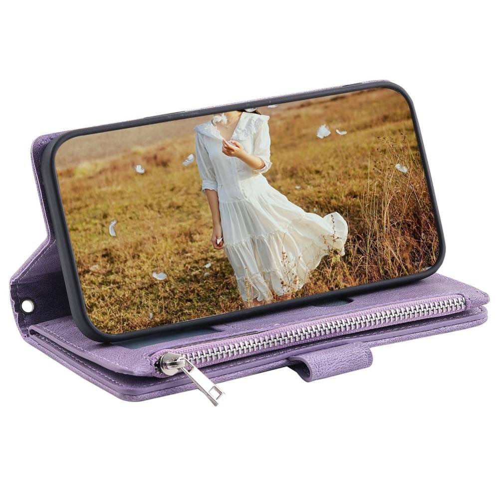 Funda acolchada tipo billetera iPhone 13 Pro Violeta